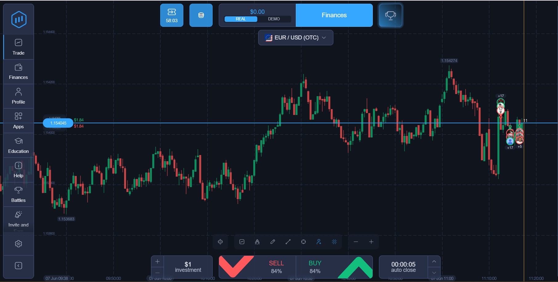 Pocket Option trading platform screenshot for UAE broker review