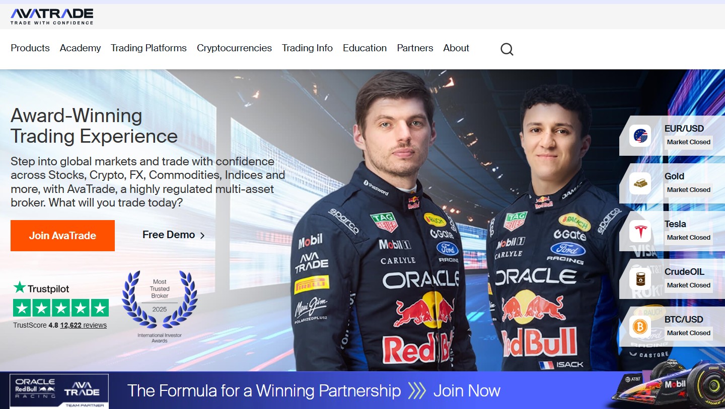 AvaTrade platform screenshot for UAE forex broker review